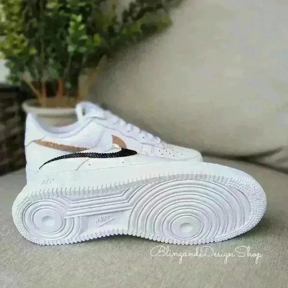 Bling Nike Air Force 1 Low Sneakers Customized with Swarovski Crystals Custom - Picture 9 of 10